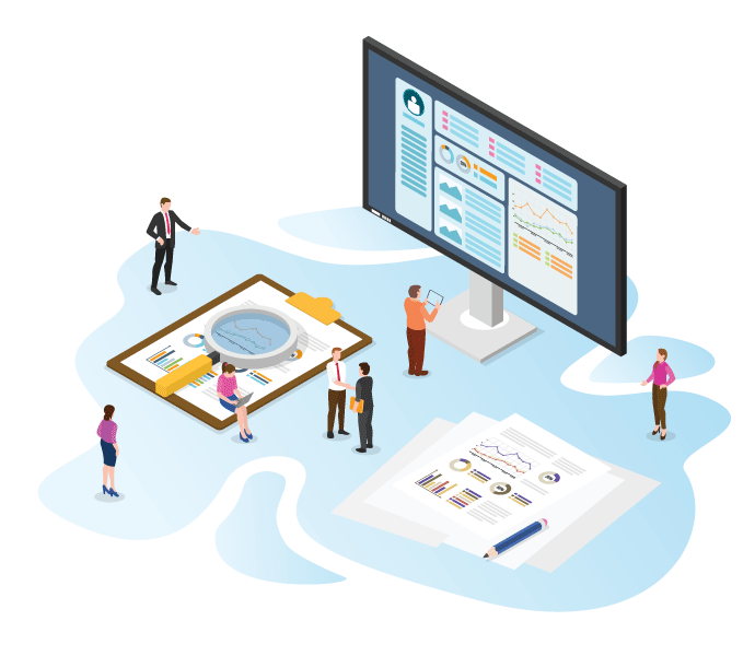 A team engaged in digital marketing